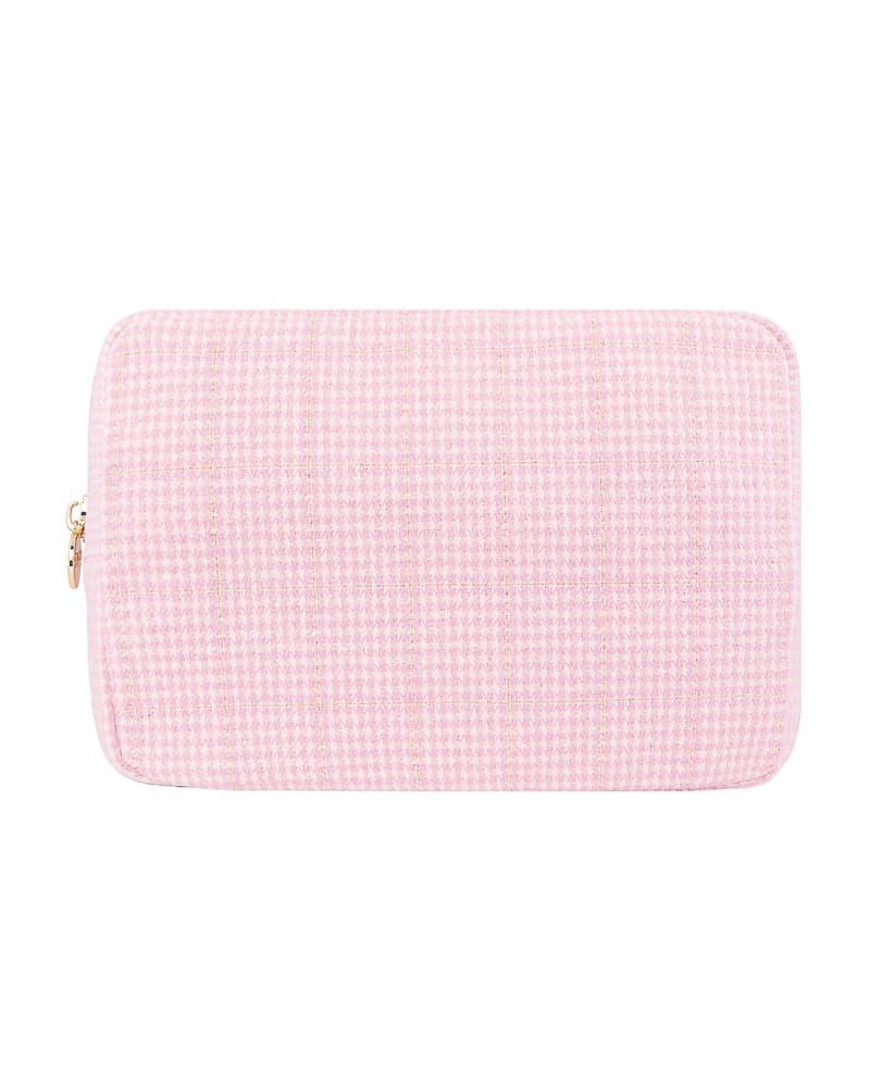 Front of a size O/S Shimmer Large Pouch in Pink in Pink by Stoney Clover Lane. | dia_product_style_image_id:330667